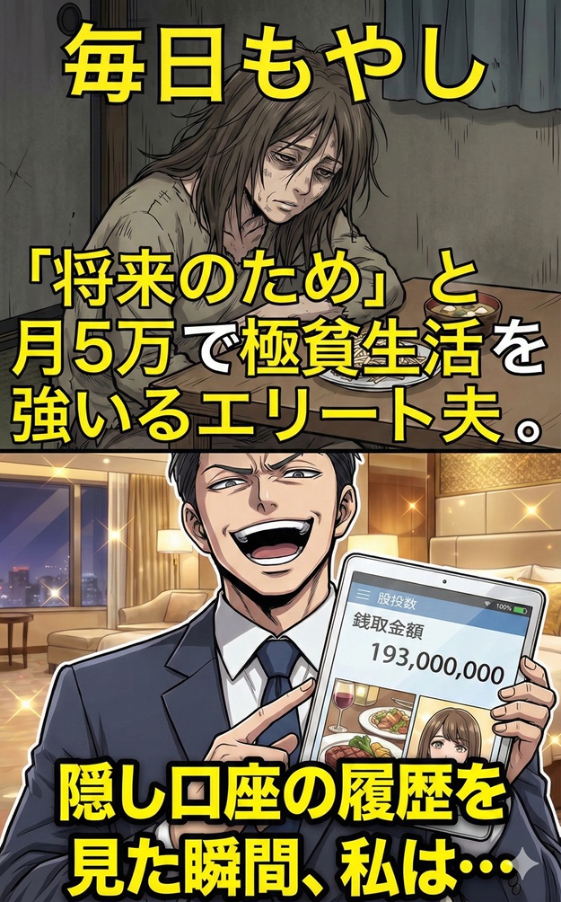 月5万の極貧生活を強いるエリート夫